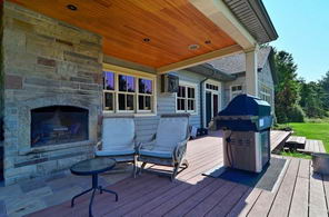 Outdoor Fireplace and BBQ - Country homes for sale and luxury real estate including horse farms and property in the Caledon and King City areas near Toronto